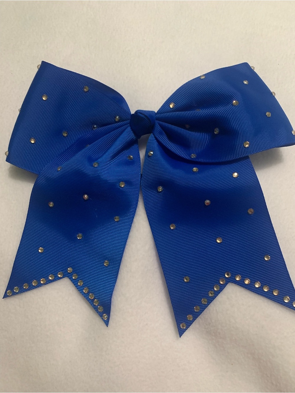 Royal Blue  Cheer Bow with Gold  Rhinestone